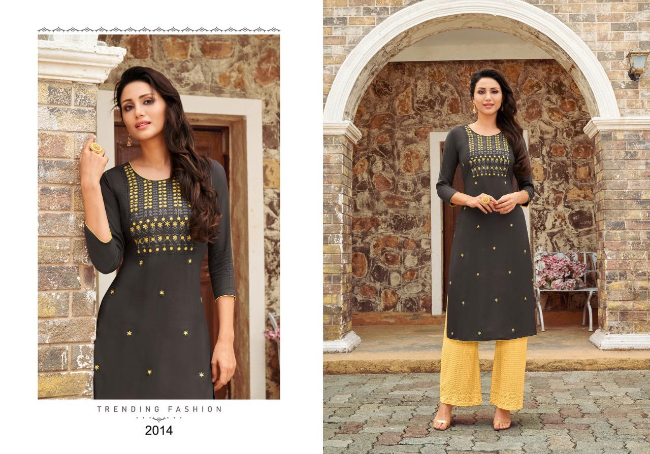 HARIYAALI KUNTUM New Exclusive Wear Designer Rayon Latest Kurti With Bottom Collection